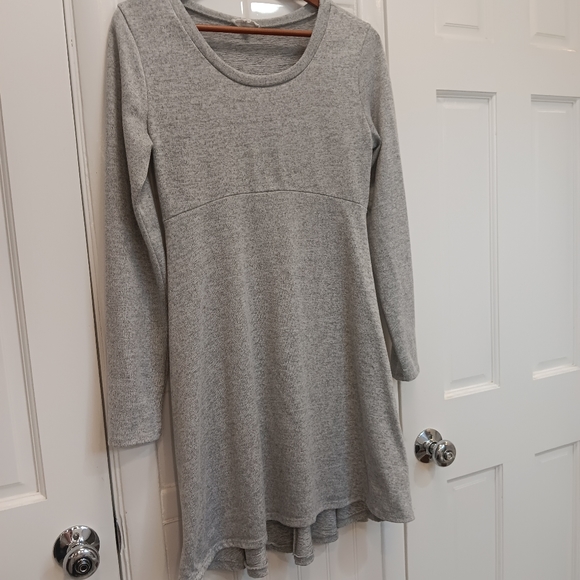 Roller Coaster Long sleeve grey mini A line dress, size Large. - Picture 2 of 5